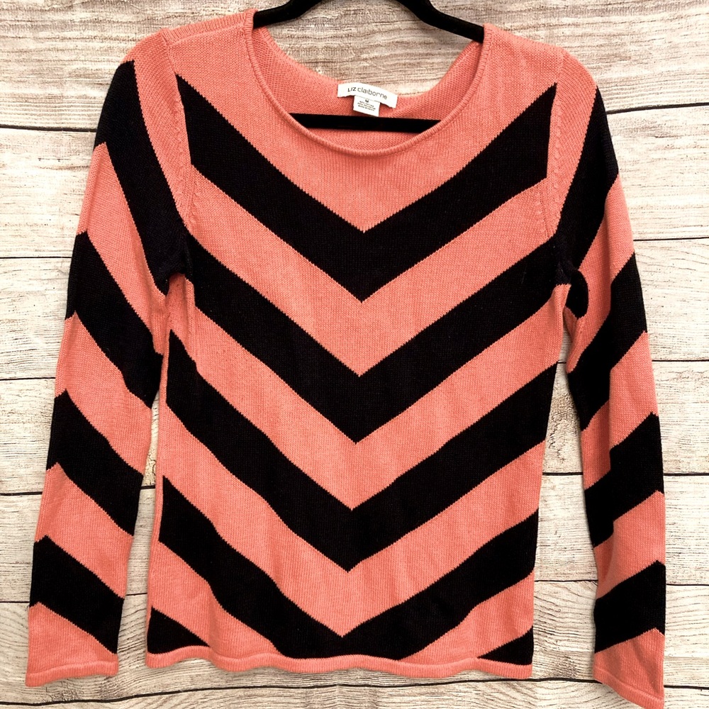 Liz Claiborne chevron striped sweater